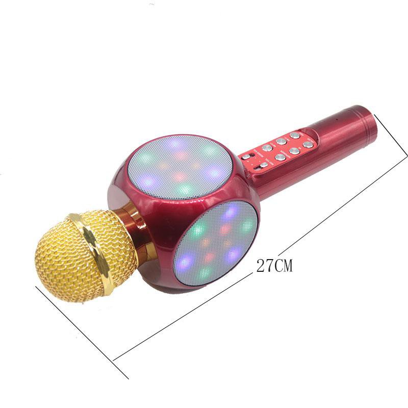 Wireless LED bluetooth microphone Mini Home KTV Music Audio Phone Speaker