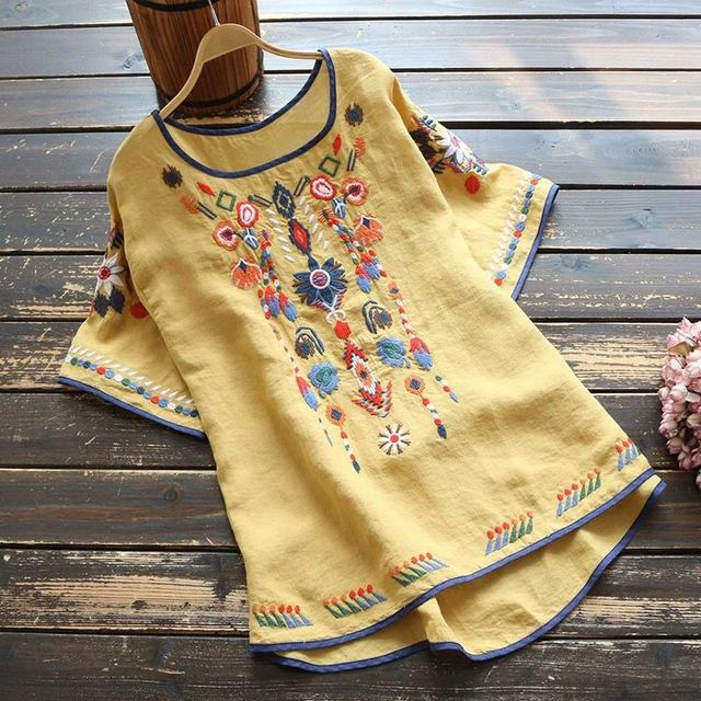 Women's Popular Southwestern Embroidered Cotton Tunic Top | eBay