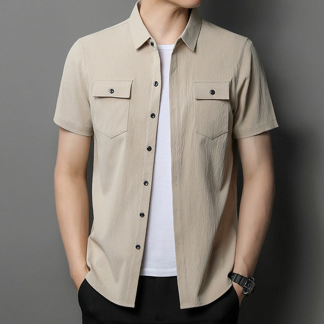 Men's Casual Short Sleeve Two Pocket Shirt | eBay