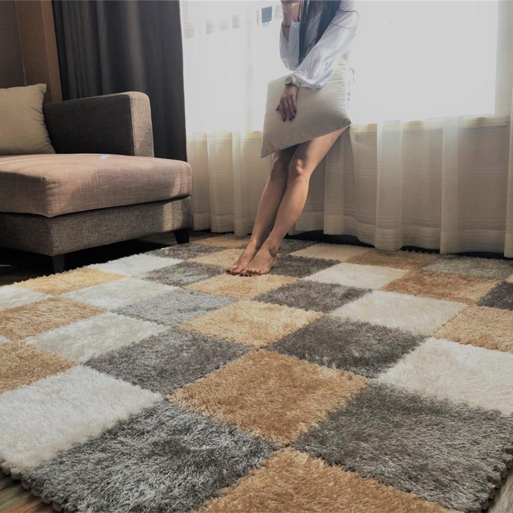 DIY Soft Plush No Slip Interlocking 30x30 Shag Carpet Squares – Classy