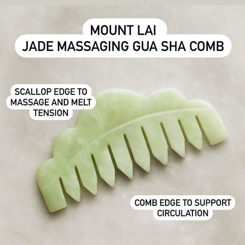 Asian Owned Beauty Brand. Mount Lai Jade Massaging Gua Sha Comb.