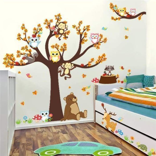 Ma Super Peluche Sticker Decoratif Pour Chambre D Enfant Avec Motif Animaux Et Nature