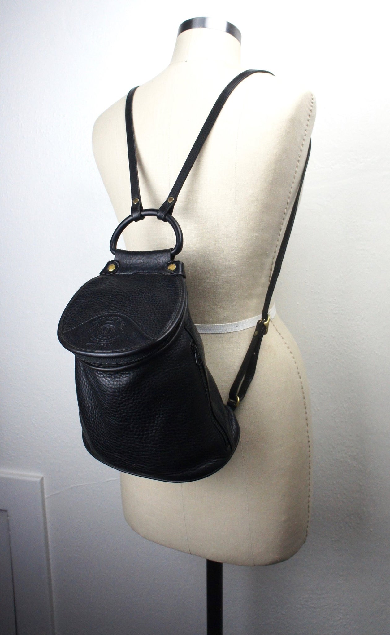 Vintage Marley Hodgson Ghurka Black Leather Backpack, Ashley No 138 Ba ...