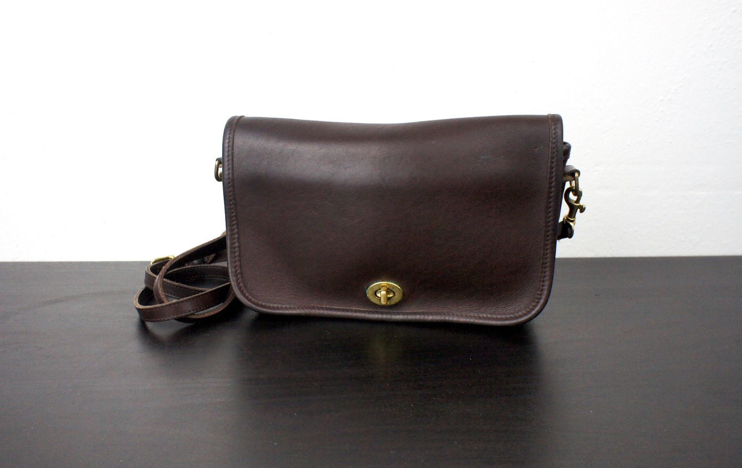 Vintage Brown Coach Convertible Clutch Bag with Turn Lock Closure, Cro – The Lion&#39;s Den