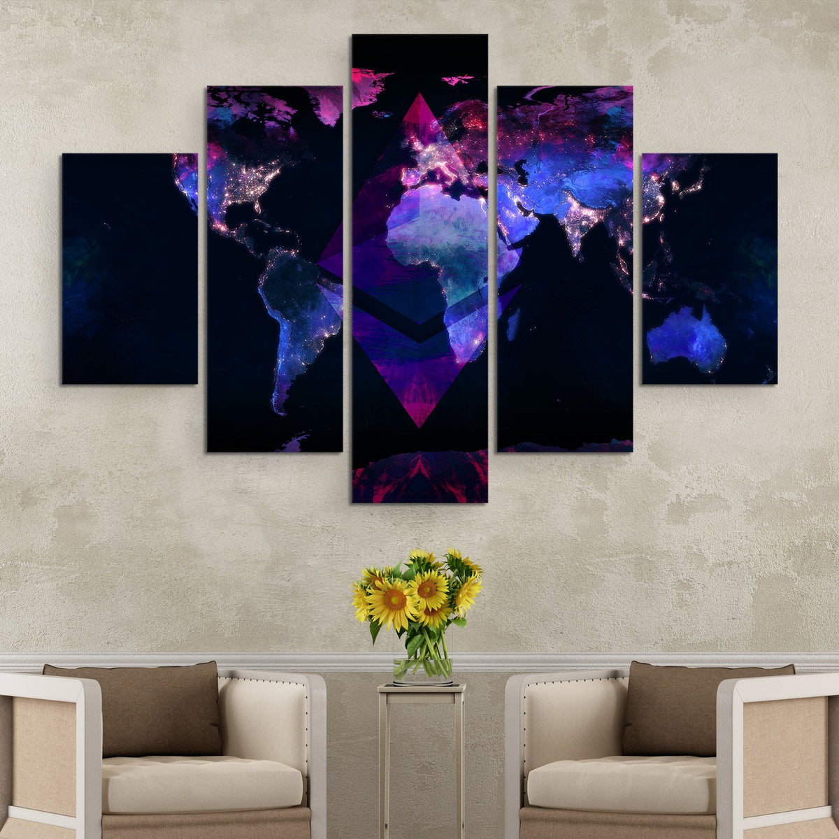 Ethereum Wall Art | Black Marble Series | Crypto Art ...