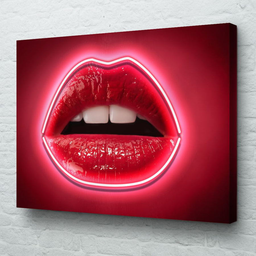 Neon Kisses | Lip Art | Modern Canvas Art – EPIK Canvas