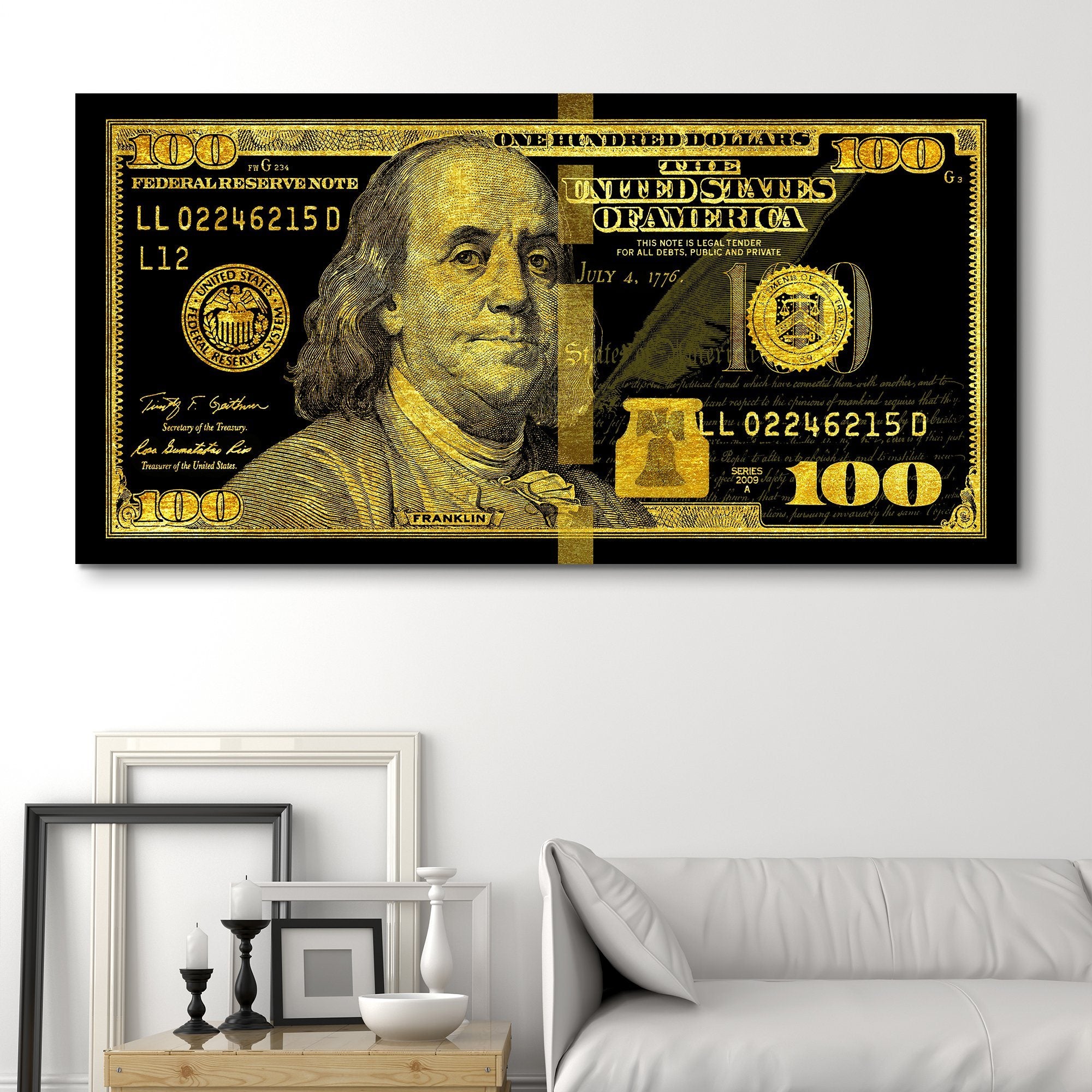 Big Benjamin 100 Dollar Bill Money Canvas 100 Dollar Bill Art Epik Canvas