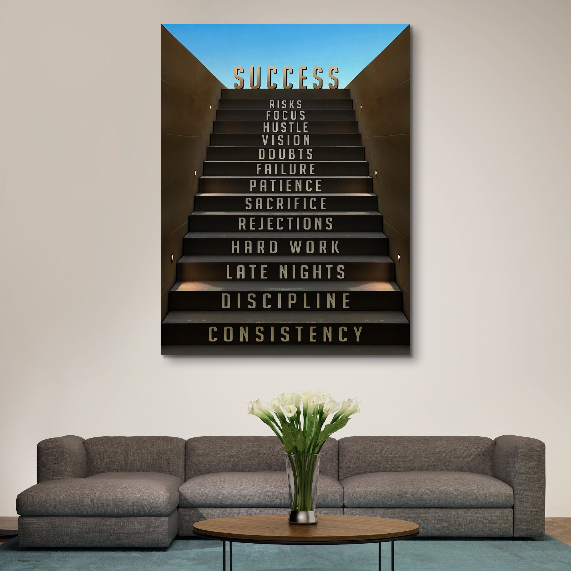 Steps For Success Motivational Wall Art Epik Canvas