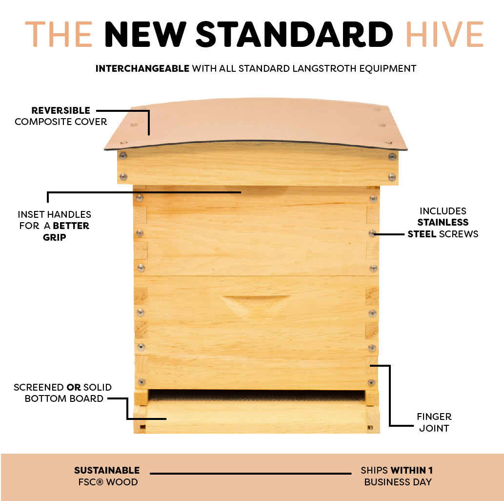 Medium Standard Langstroth Hive product features