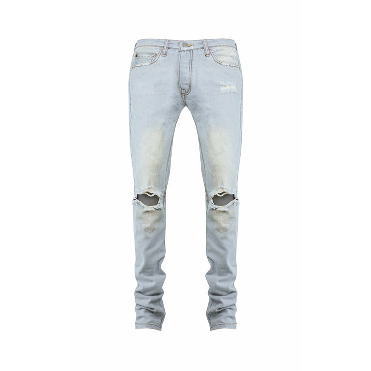 distressed denim jeans