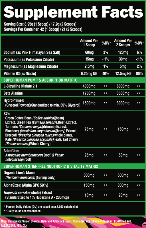 Superhuman Pump - Best Pump Supplement Mango Veiniac (Mango Strawberry Sherbet)