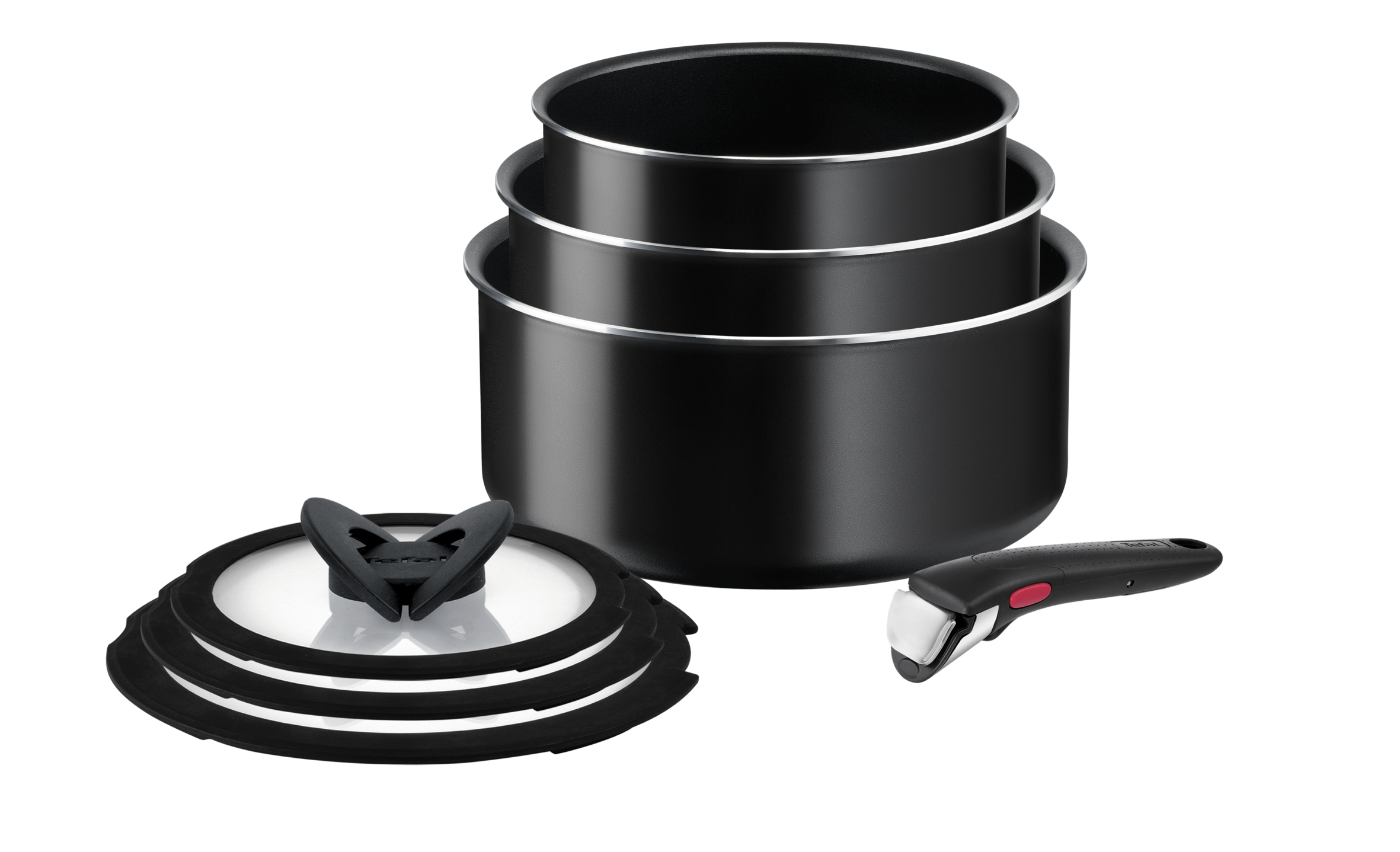 Tefal Ingenio Easy ON Pots & Pans Set, 13 Pieces, Stackable, Removable  Handle, Space Saving, Non-Stick, Non Induction, Black, L1599243