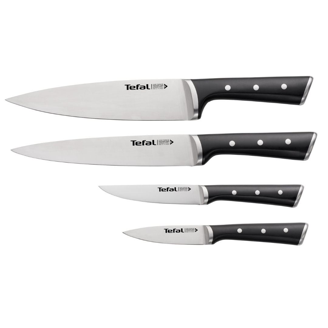  Tefal Ice Force Stainless Steel Chef Knife - 20cm - Premium  Design, Long Lasting Performance - K2320214,Silver/Black: Home & Kitchen