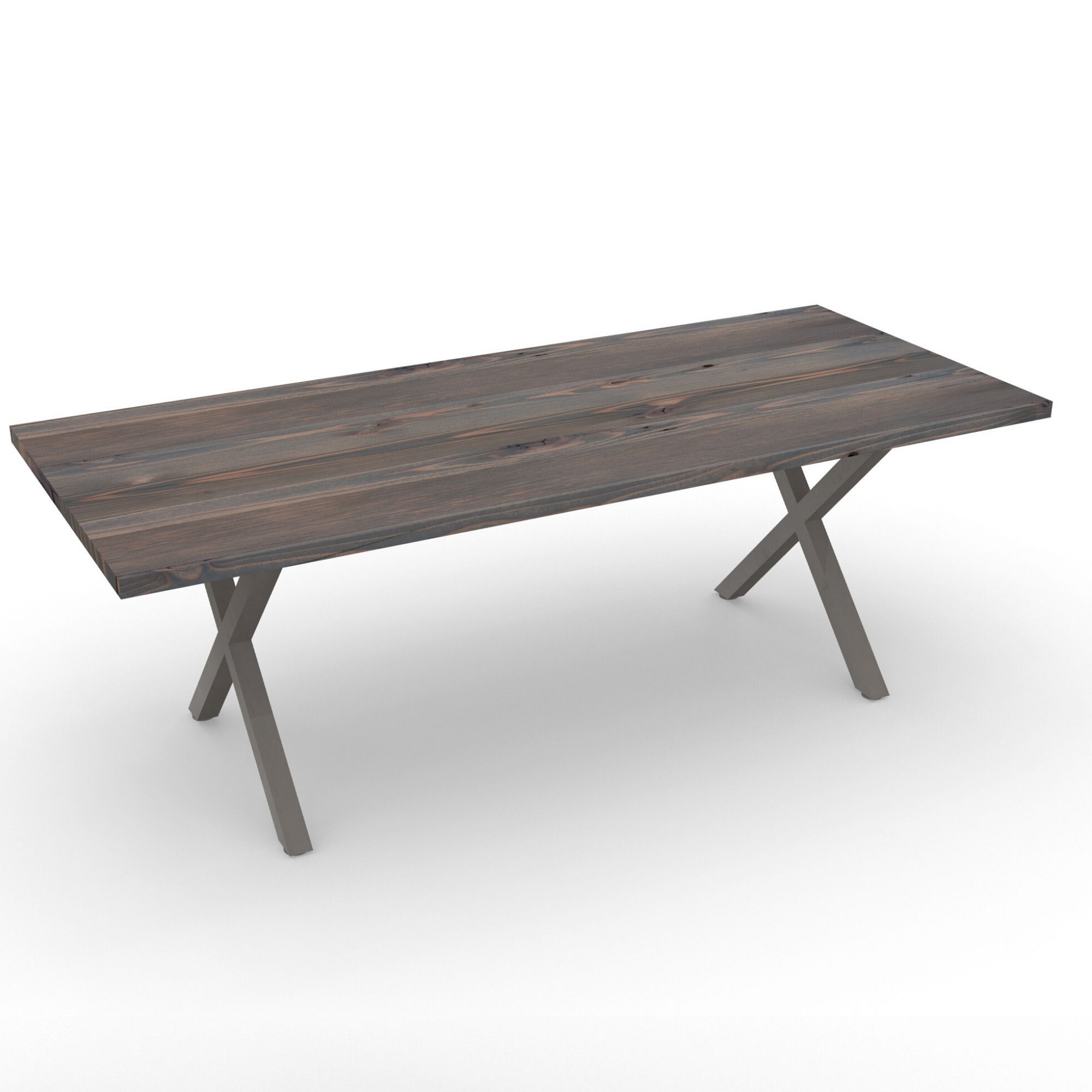 Industrial Modern X Frame Reclaimed Wood Dining Table