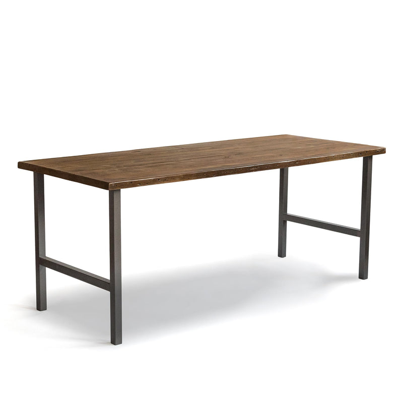 wood and steel desk