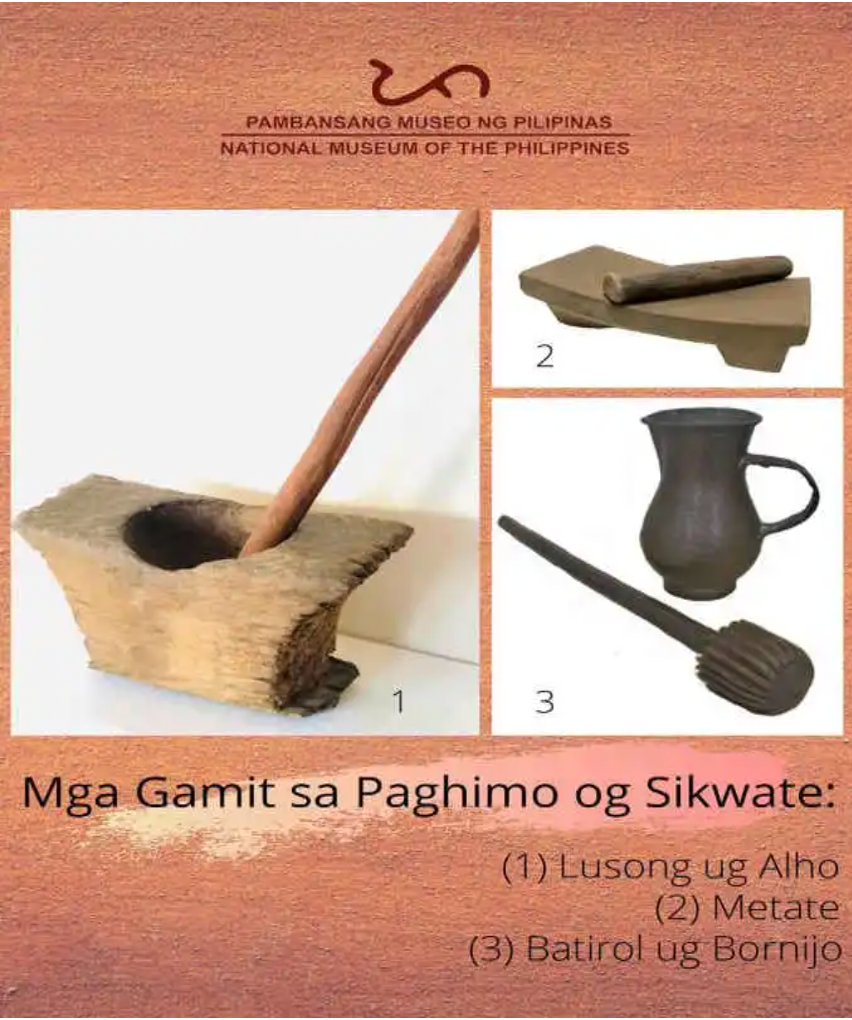 The different traditional tools used to make sikwate. Source: National Museum of the Philippines