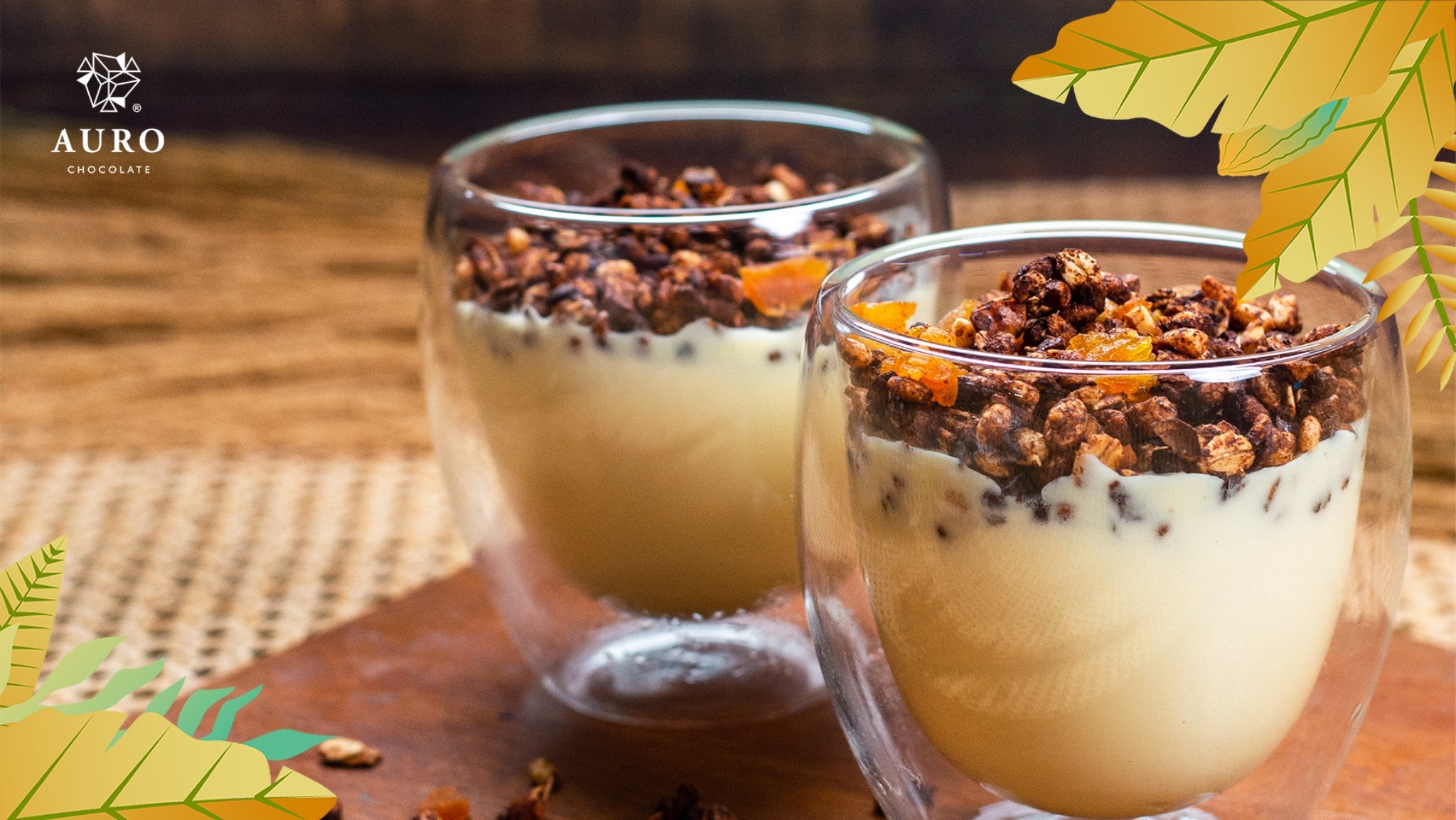 Smooth and Silky White Chocolate Mousse w/ Crunchy Cacao Nibs Granola