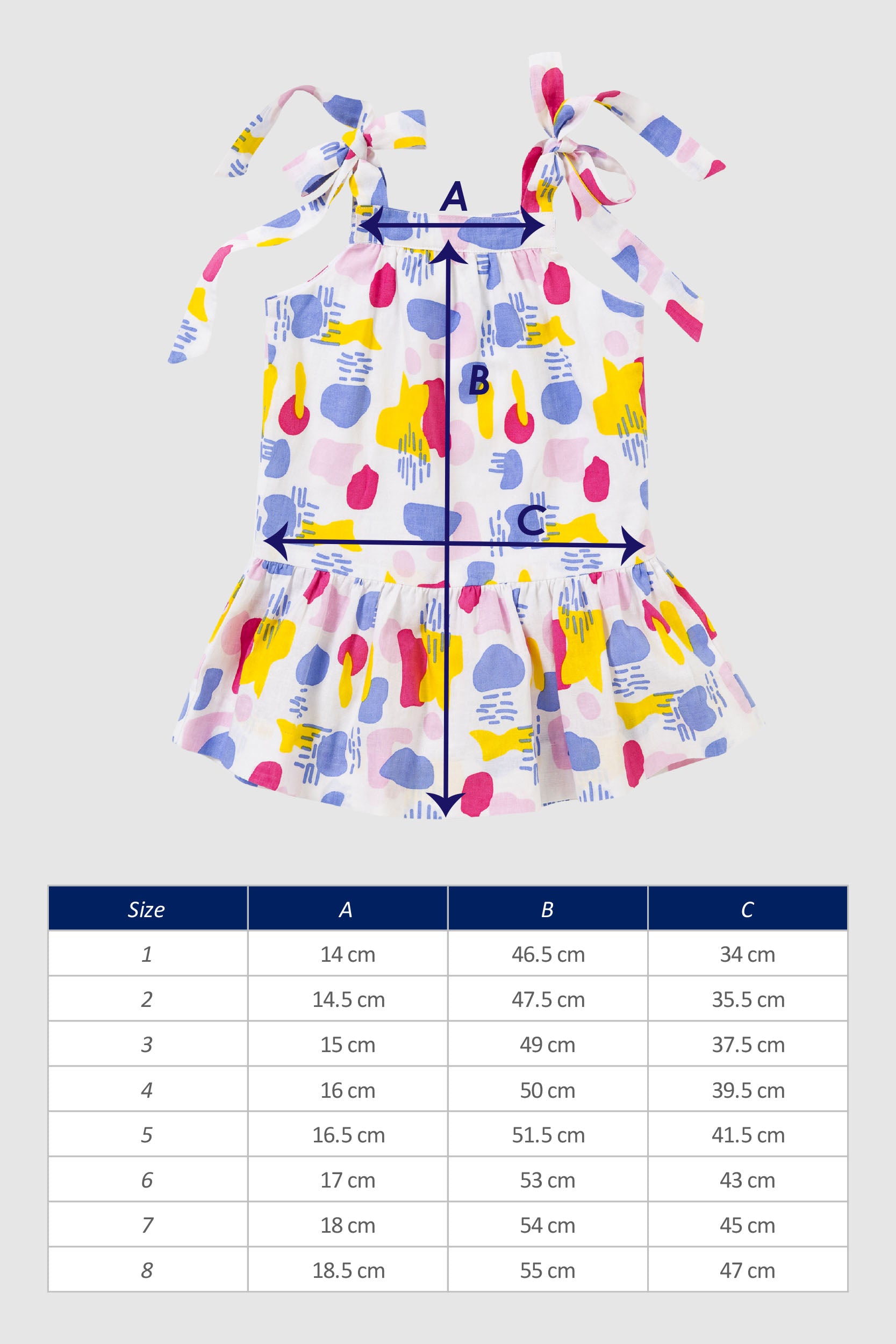 Girls Dress The House of Fox Audrey Art Size Chart