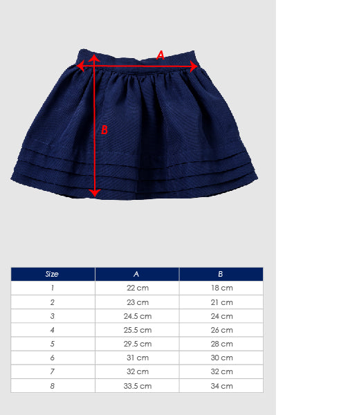Girls-Skirt-The-House-of-Fox-Pin-Tuck-Navy-Size-Guide