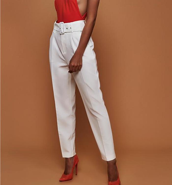 high waisted trousers with belt