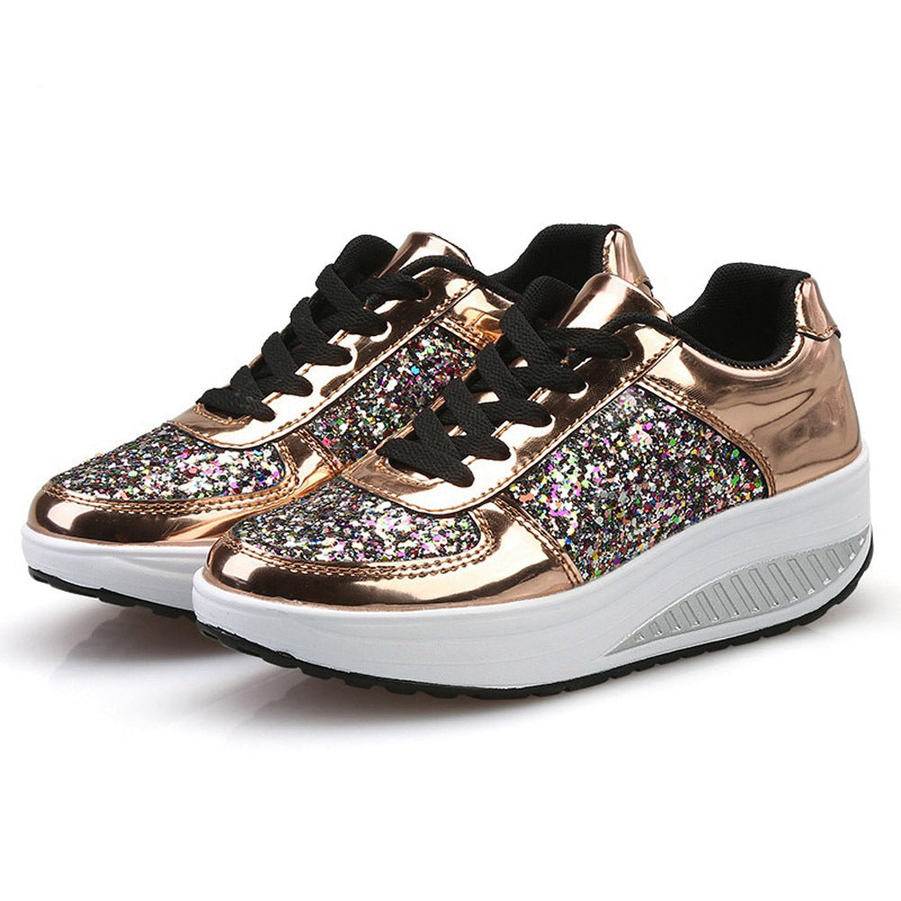 gold sequin sneakers womens