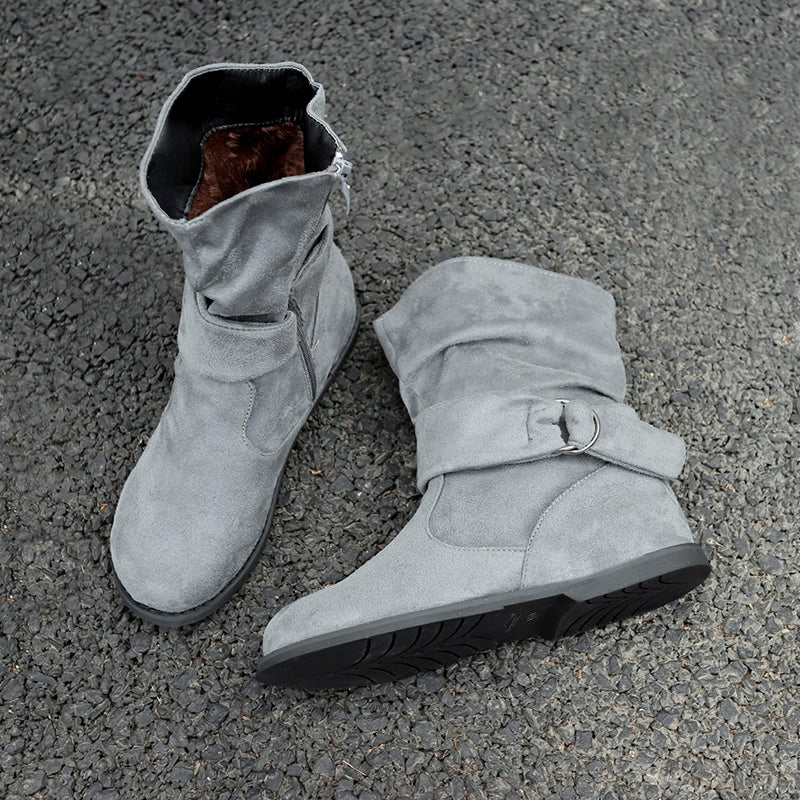 gray slouch boots flat