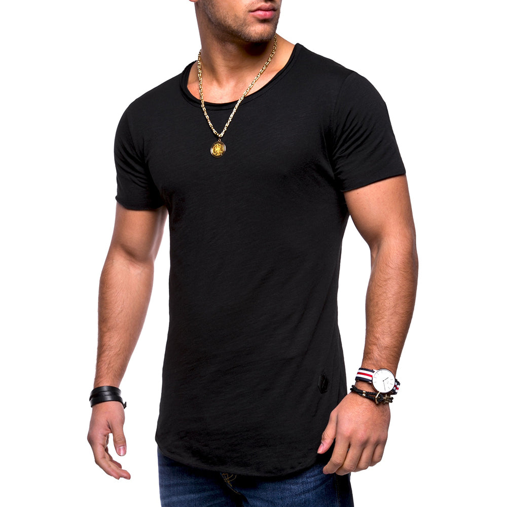 EDLPE - Mens Summer Short Sleeve Muscle T-shirt Slim Fit O Neck Casual ...