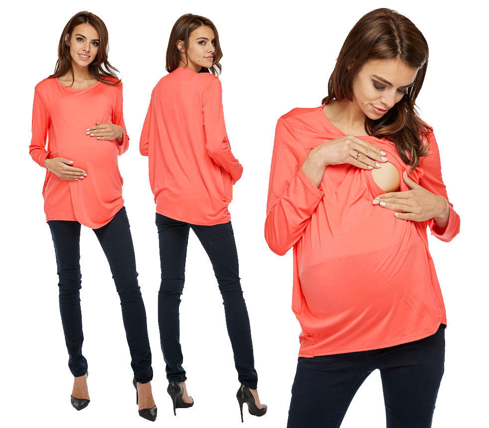 Pregnant Women Long Sleeve Breastfeeding Tops Casual Maternity Blouse Shirt | Edlpe