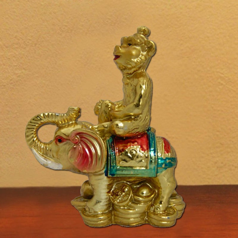 Feng Shui Monkey on Elephant for Success & Career