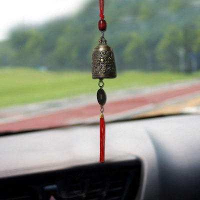 Car Decoration Rear View Mirror Hanging Accessories Feng Shui Lucky Bell, Divya Mantra