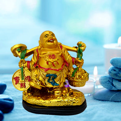 Laughing Happy Small Buddha Statue Figurine for Lucky Home Décor Gift