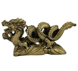 Divya Mantra Feng Shui Antique Finish Dragon Gasping Ball Good Luck Symbol for Prosperity Career Success - Divya Mantra