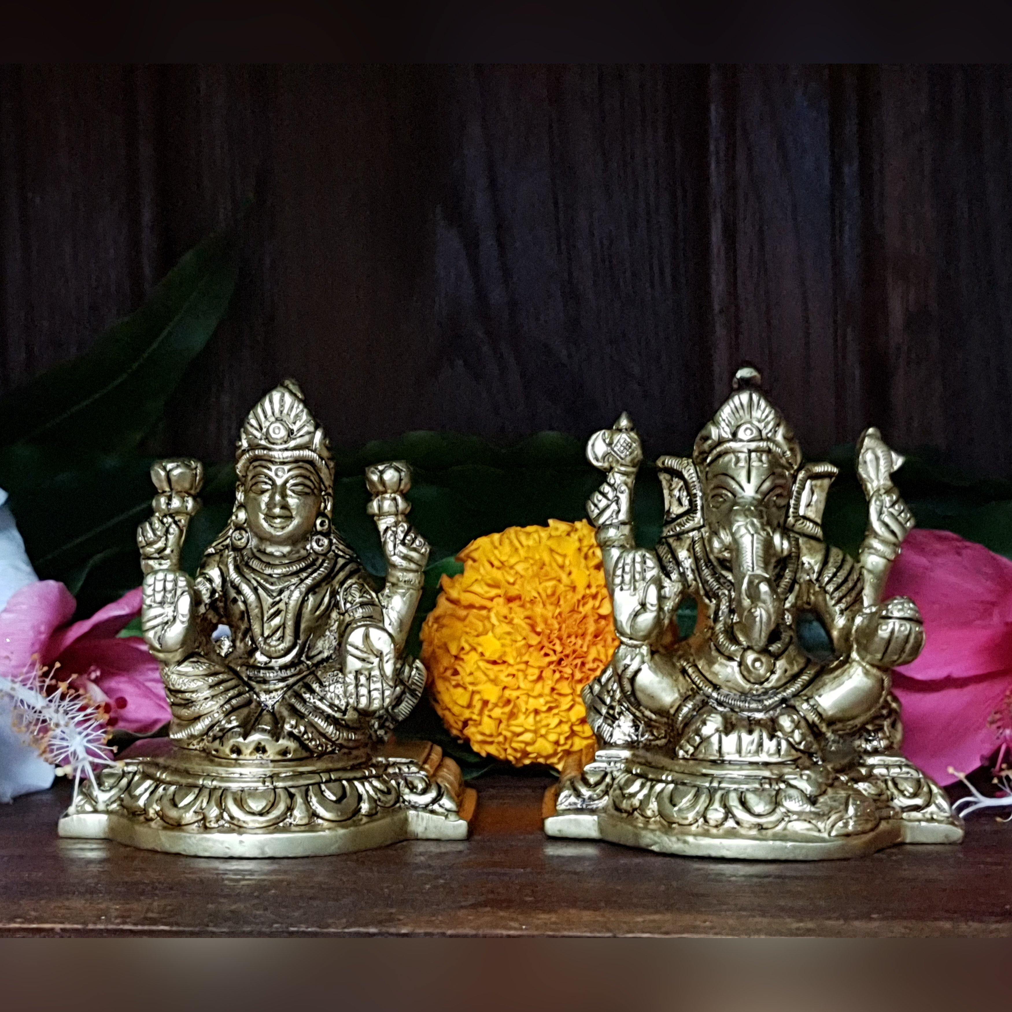 Laxmi Ganesha Idol For Home Temple Decor Mandir Room Decoration Access