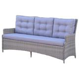 ALPHINGTON - 3 Seater Outdoor Wicker Sofa