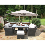 CARLTON - 6 Seater Outdoor Wicker Stylish Square Table Dining Set