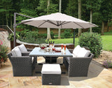 Carlton 6 Seater Outdoor Wicker Dining Lounge Set - DECOR STAR