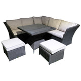 Hampton 6 Seater Outdoor Wicker Corner Lounge Set - DECOR STAR