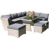 Brighton 8 Seater Outdoor Wicker Lounge Set - DECOR STAR