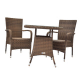 Donvale 3 Piece Outdoor Wicker Coffee Set - DECOR STAR