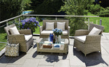 Glen Iris 4 Seater Outdoor Wicker Coffee Lounge Set - DECOR STAR