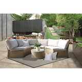 Malvern 6 Seater Outdoor Wicker Circular Lounge Set - DECOR STAR