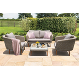 VERMONT - Glamorous 4 Seater Outdoor Timber Wicker Lounge Set