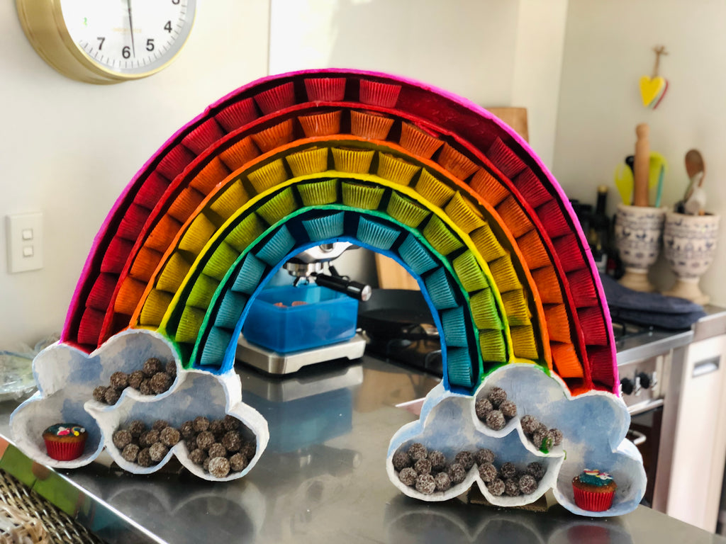 Tanya Maher's DIY Rainbow Cupcake Stand + Vegan Gluten Free Cupcake Recipe