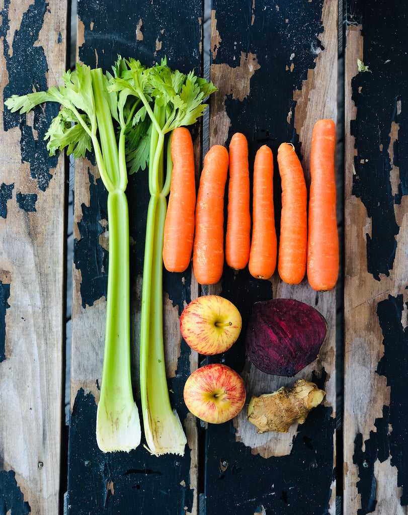 vegetable juice cleanse beetroot carrot celery ginger apple