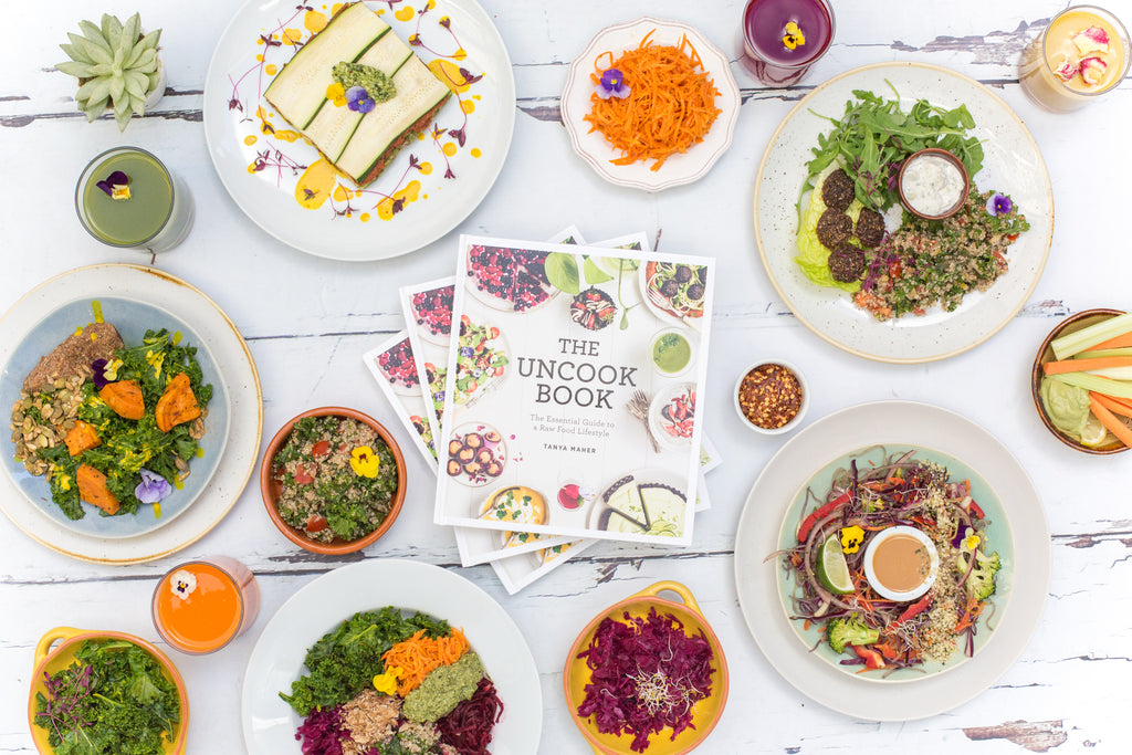 The Uncook Book by Tanya Maher and Deliveroo raw food menu
