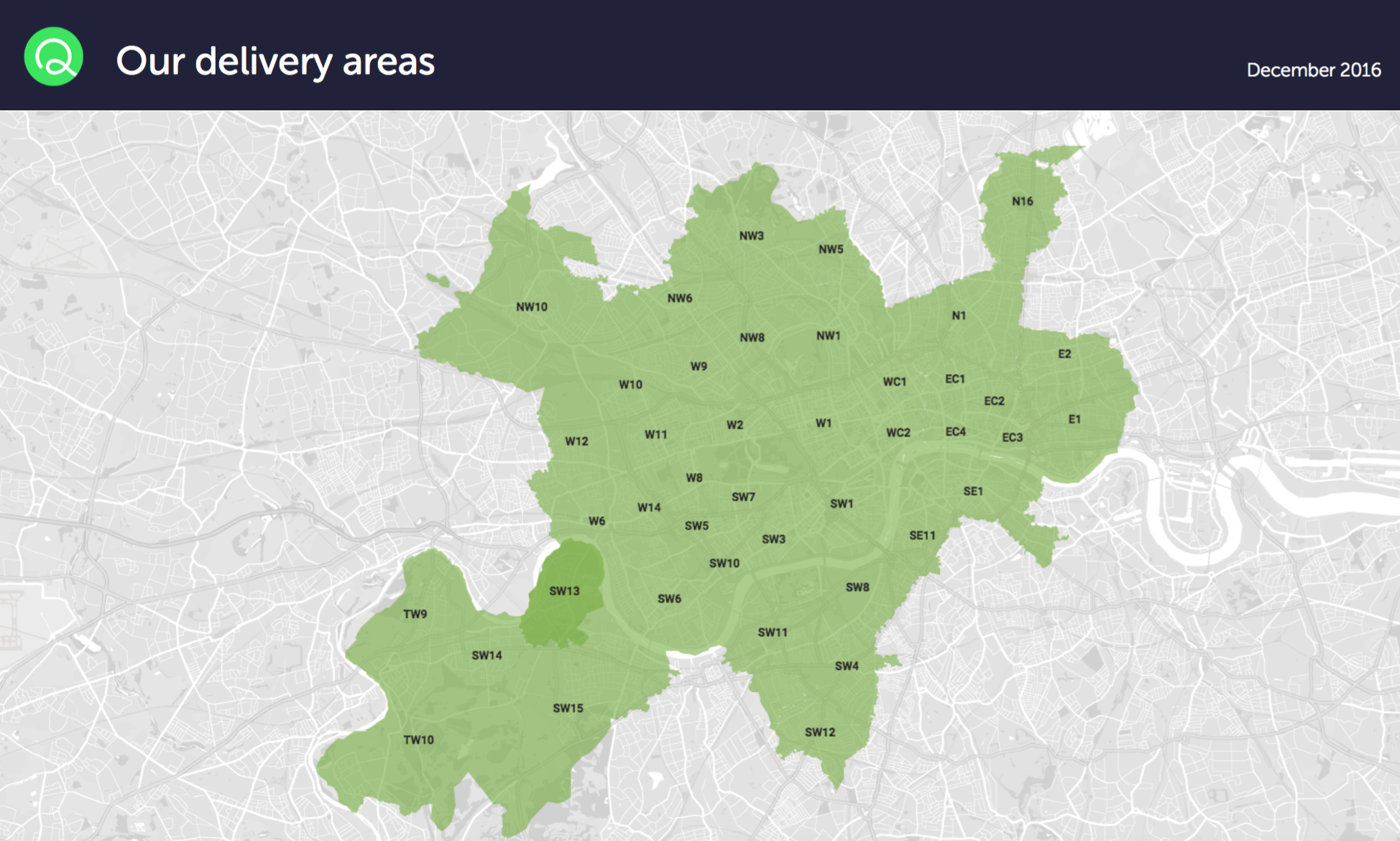 Tanya's Quiqup London delivery areas