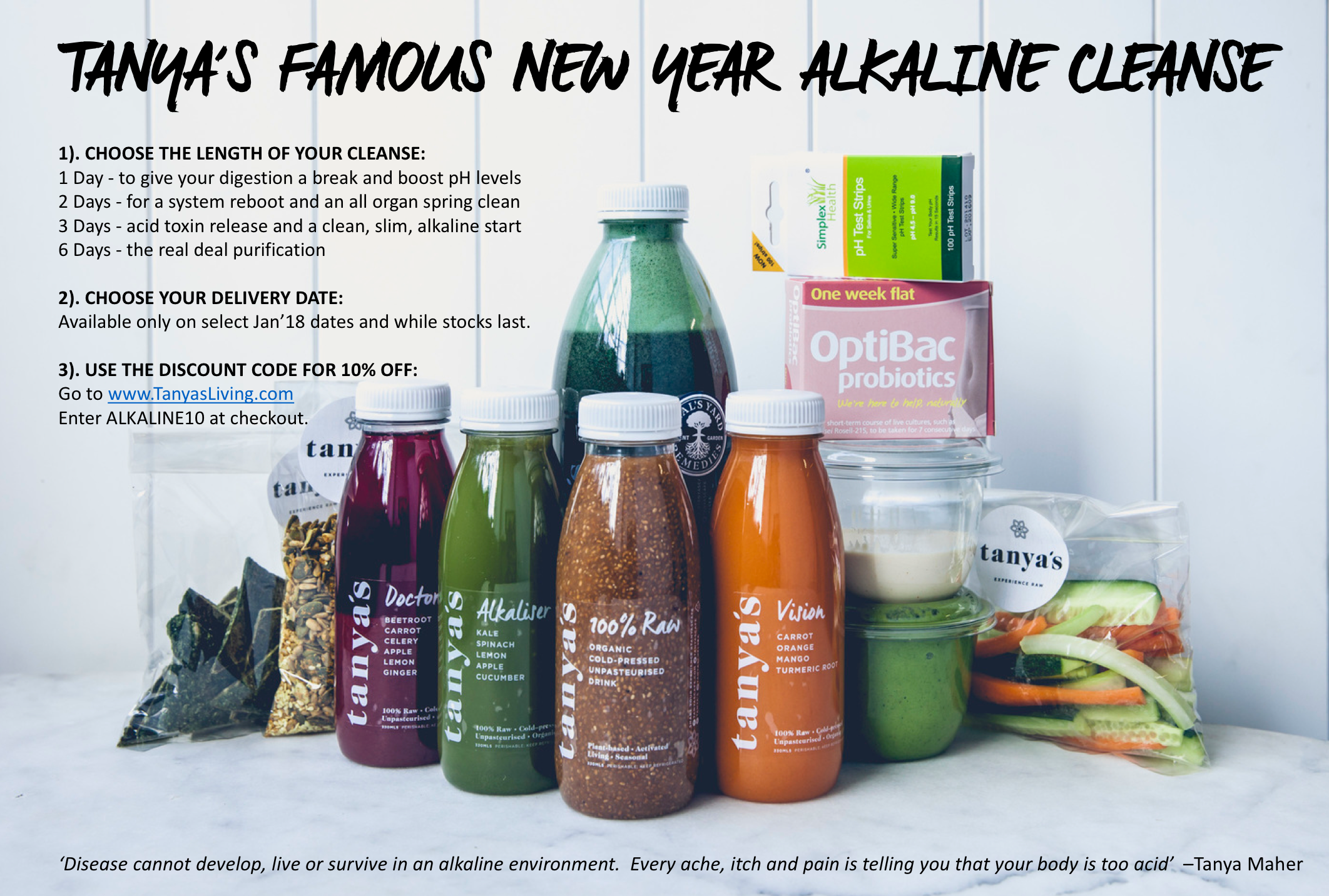 tanya's alkaline cleanse promotional code