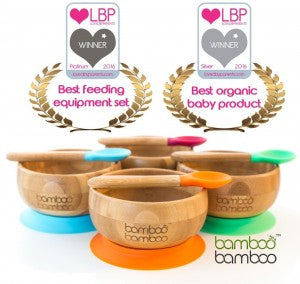 bamboo feeding bowl and spoon