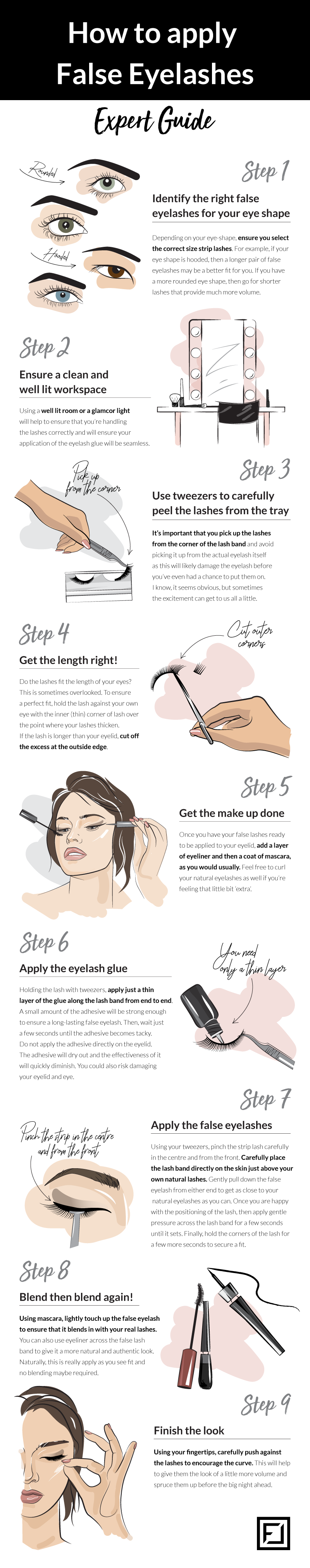 How To Apply False Eyelashes 9 Steps Flawless Lashes By Loreta