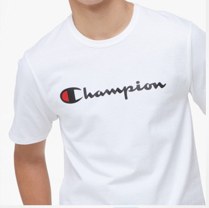 black and red champion shirt